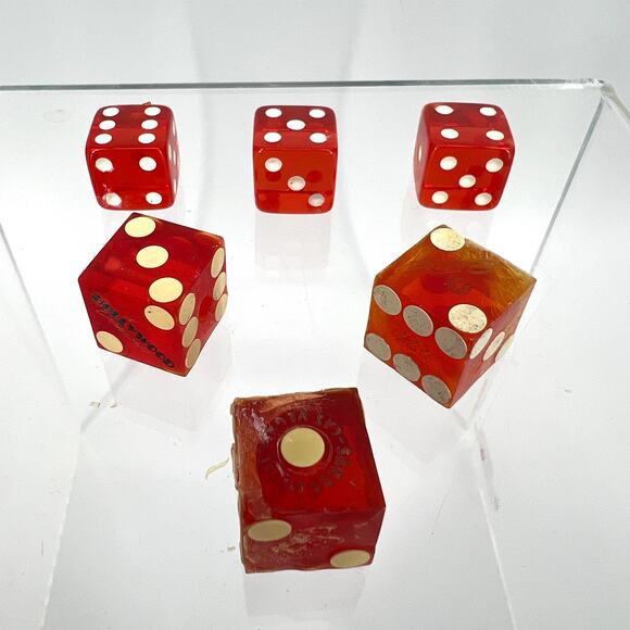 Vintage Red Dice Assorted Sands Hollywood Lot of Six - Picture 7 of 7